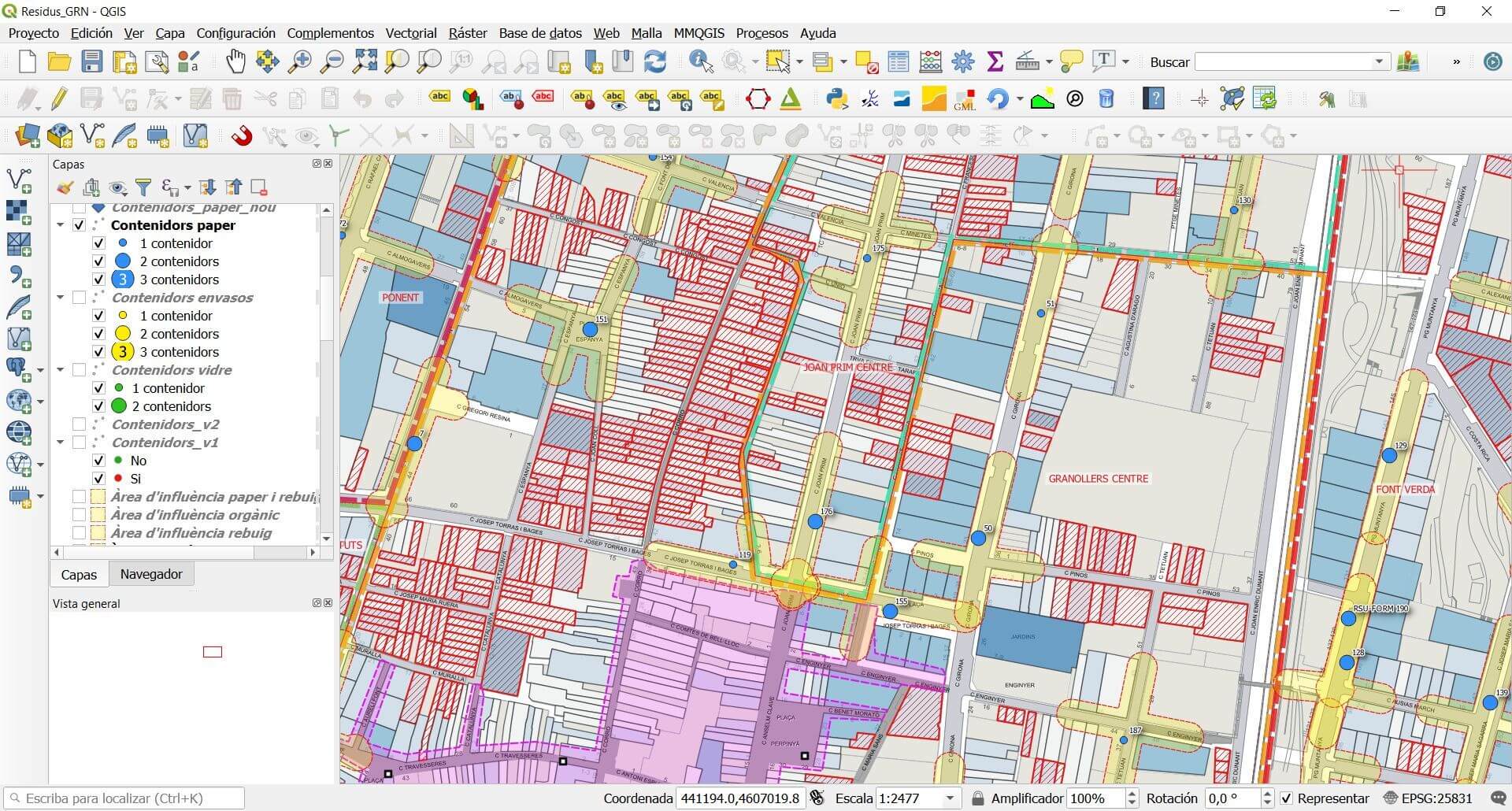 Parcel information in a digital map