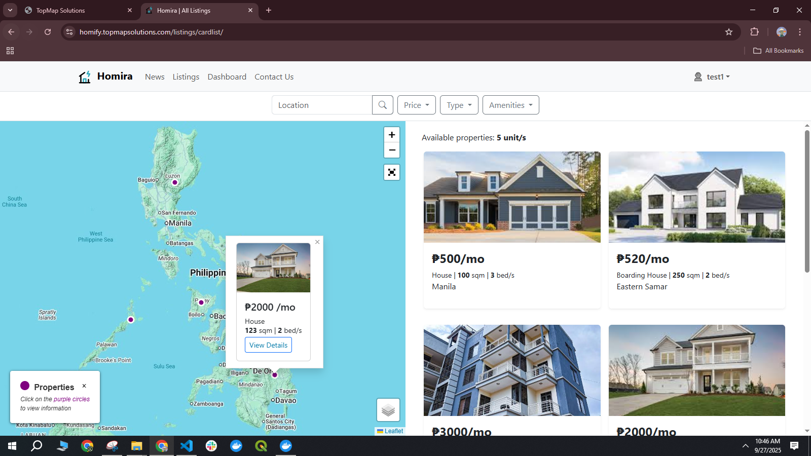 Interactive Web GIS map preview